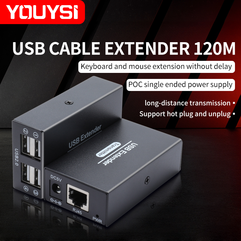Lan Cable Gaming - Przedłużacz USB 2.0 120M przez Ethernet