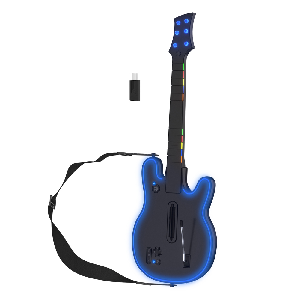 Gaming Console Handle - Bezprzewodowy kontroler gitarowy 2.4G z paskiem