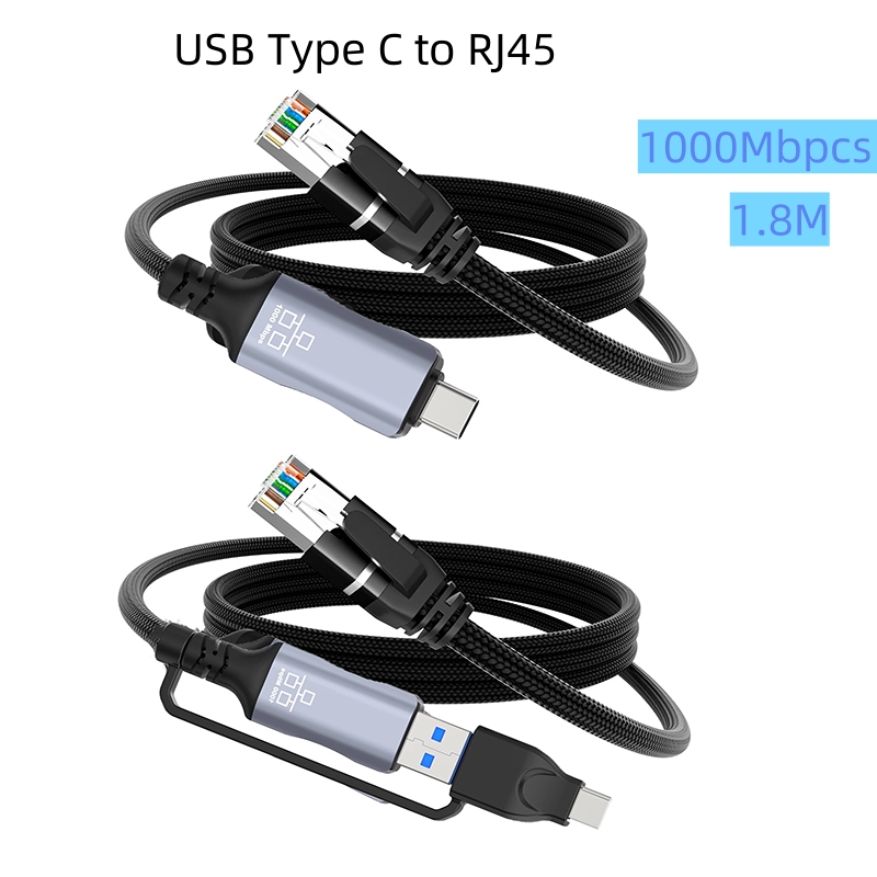 Lan Cable Gaming - Adapter USB Type-C na RJ45 Ethernet,