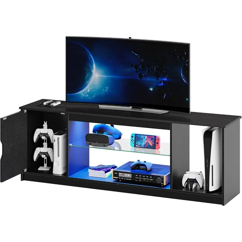 Gaming Console Cabinet - Bestier LED Entertainment Center dla PS5,