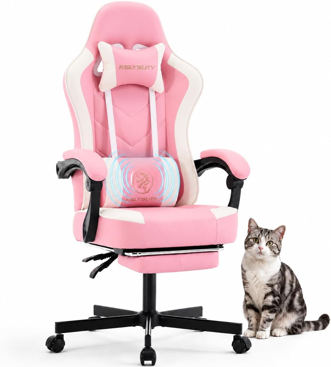 Gaming Chair Cushion - Ergonomiczne krzesło gamingowe z wysokim oparciem,
