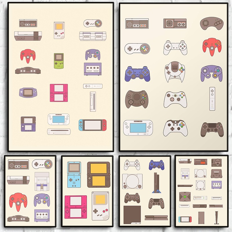 Handheld Gaming Console - Plakat Ewolucja Konsol i Przenośnych Konsol