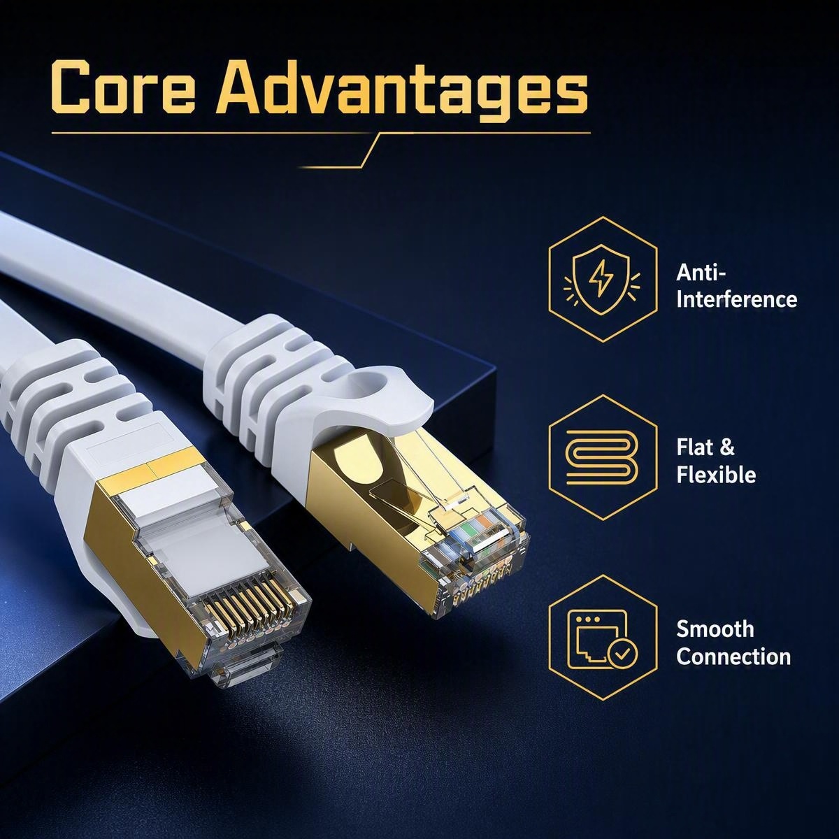 Płaski kabel Ethernet Cat7 10G – Lan Cable Gaming recenzja i cena